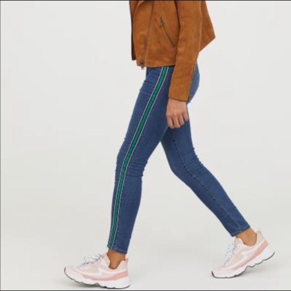 H&M striped skinny jeans